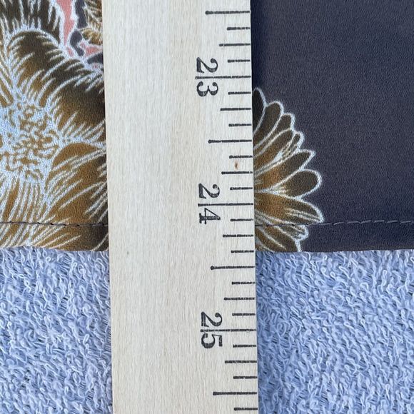 Sienna Sky Cold Shoulder Top Women's Size S Brown with Yellow Flowers Bow Sleeve - Picture 9 of 11